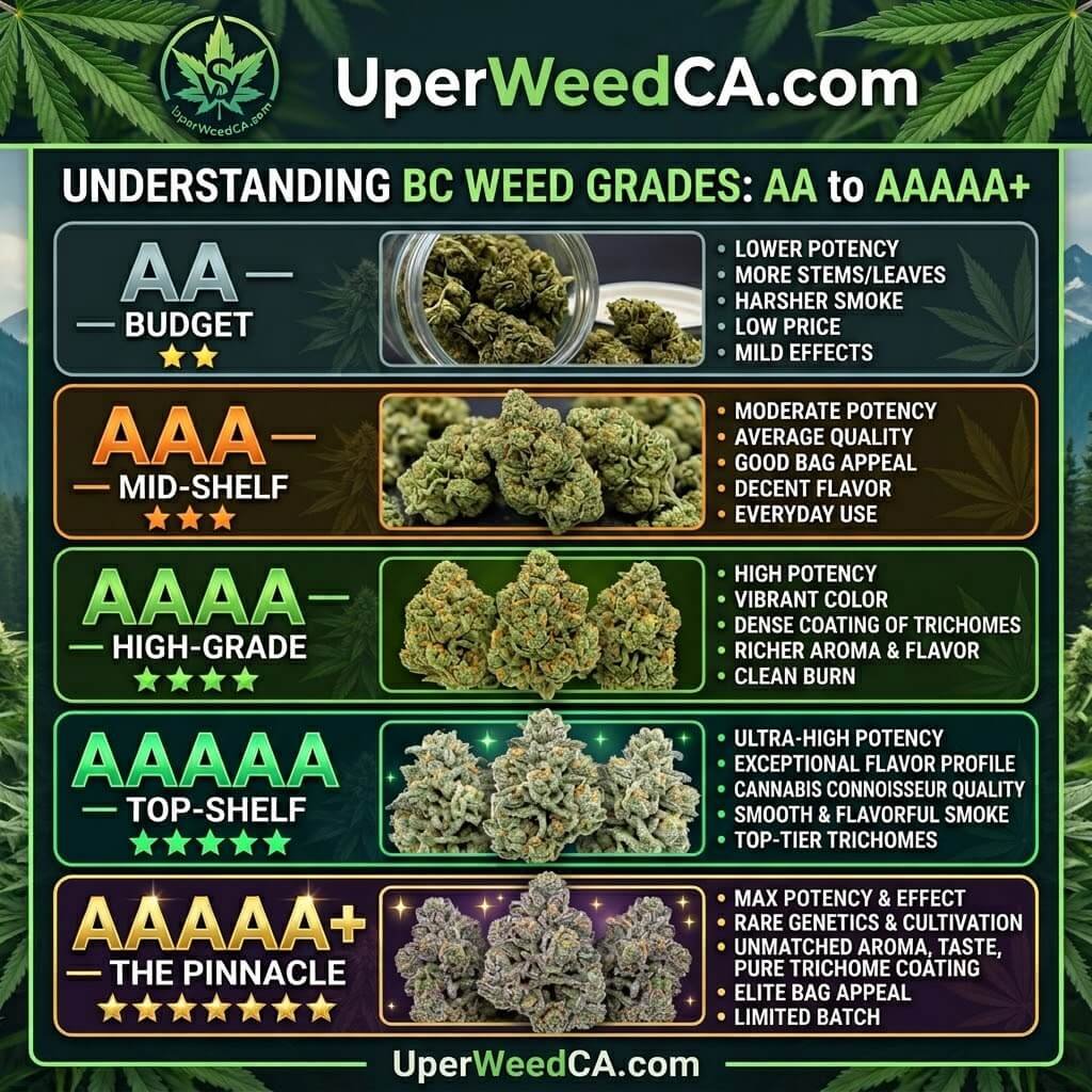 Understanding BC Weed Grades — AA to AAAAA+ | Uper Weed