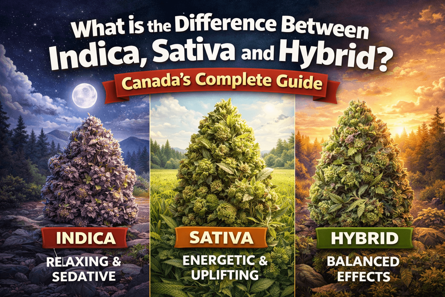 What Is the Difference Between Indica, Sativa and Hybrid? Canada’s Complete Guide