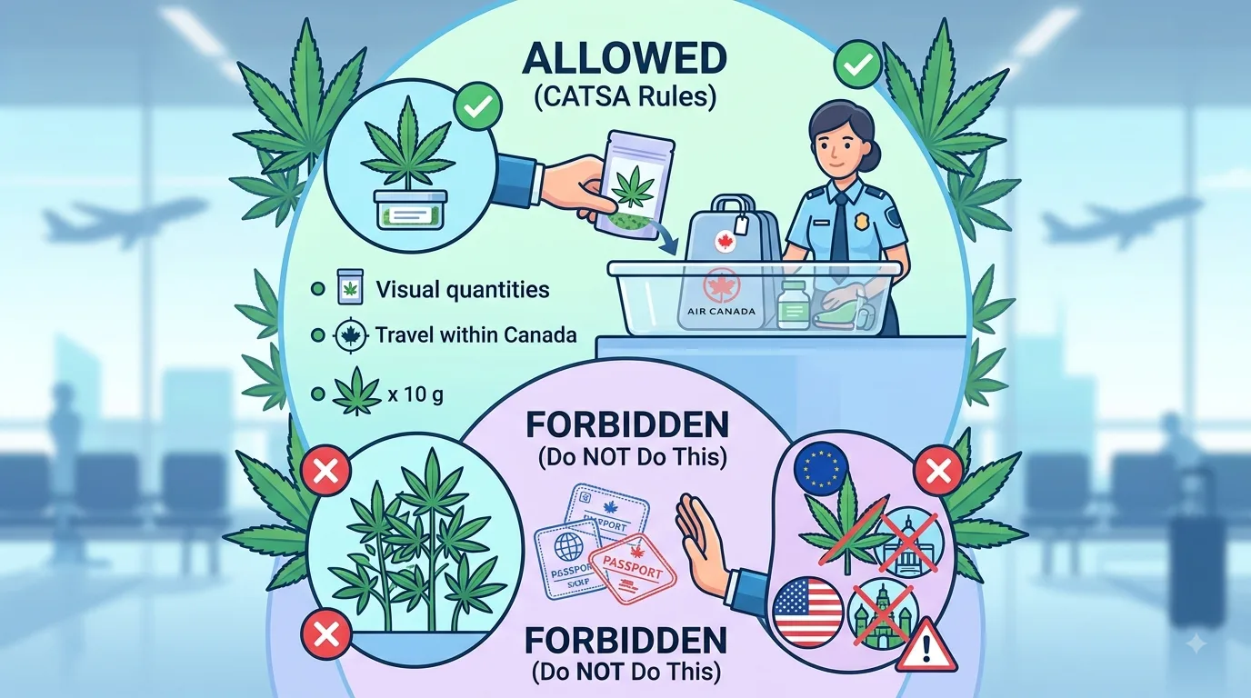 Flying with Cannabis in Canada: What CATSA Actually Allows, Common Myths, and What You Absolutely Shouldn't Do