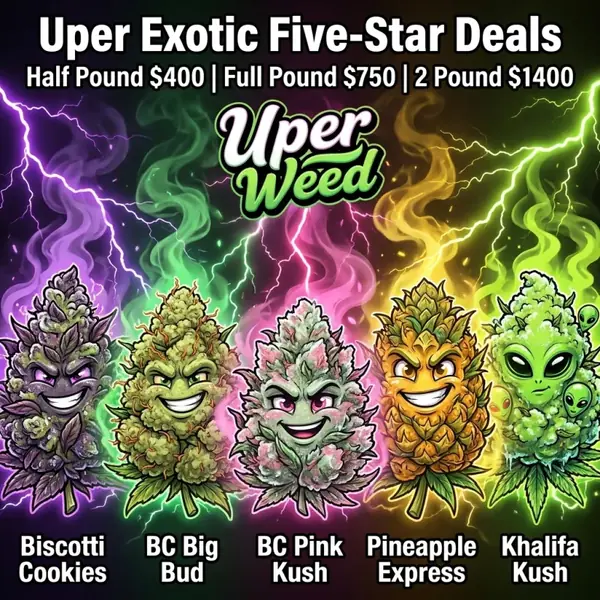 Uper Exotic Five-Star Deals | Half Pound, Full Pound & 2 Lbs