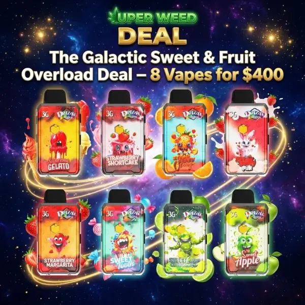 The Galactic Sweet & Fruit Overload Deal – 8 x 3g Vapes for $400