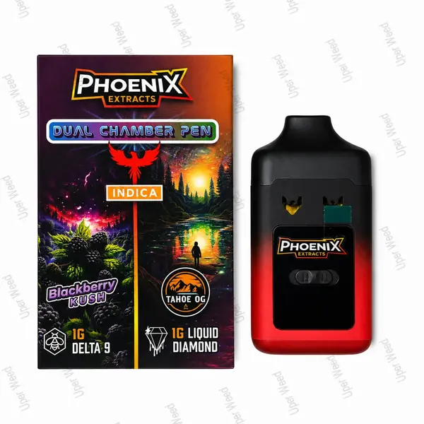 Phoenix 2G Dual Chamber Vape Pen - Blackberry Kush & Tahoe OG (1G/Chamber)