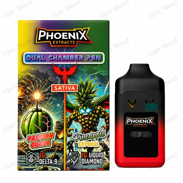 Phoenix 2G Dual Chamber Vape Pen - Passion Guava & Pineapple Express (1G/Chamber)