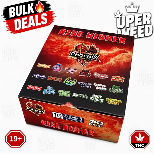 Phoenix Extracts - 1g Live Resin Cartridges Bulk Master Box (30 Pack)