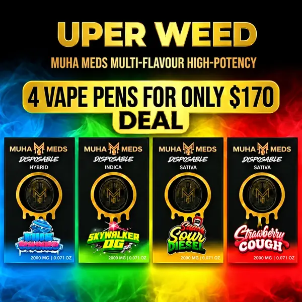 Muha Meds Multi-Flavour High-Potency Deal – Four 2000mg Vape Pens for only $170