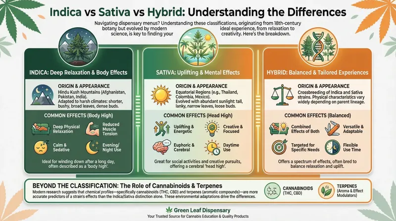 Infographic: Indica vs Sativa vs Hybrid: Understanding the Differences