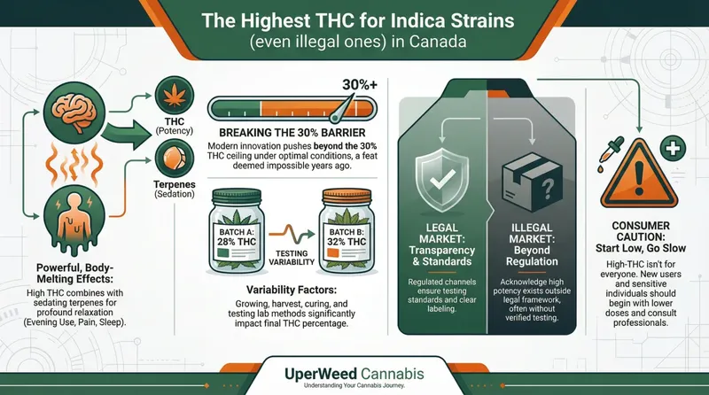 Infographic: The Highest THC for Indica Strains (even illegal ones) in Canada