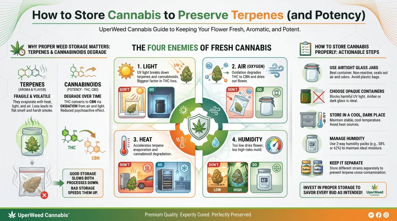 Infographic: How to Store Cannabis to Preserve Terpenes (and Potency)