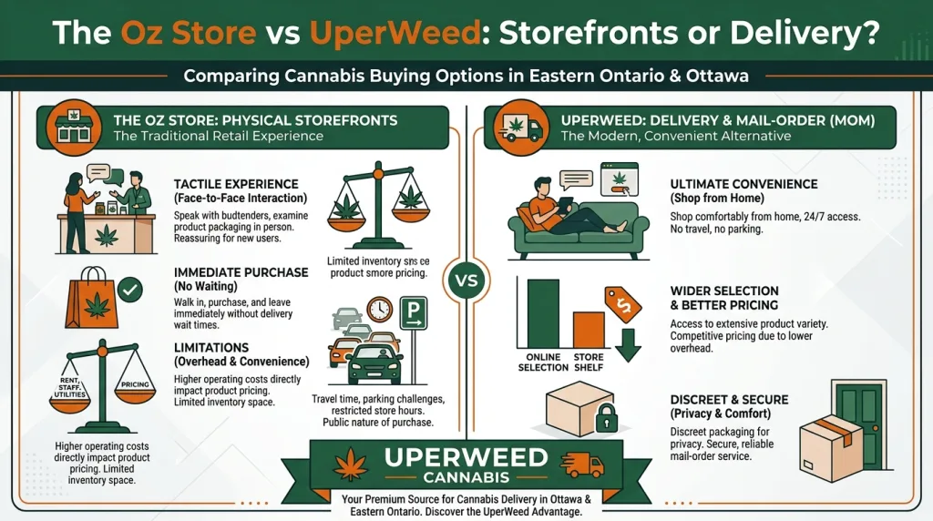 Infographic: The Oz Store vs UperWeed: Storefronts or Delivery?