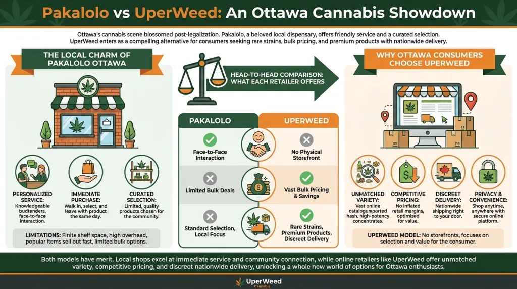 Infographic: Pakalolo vs UperWeed: An Ottawa Cannabis Showdown