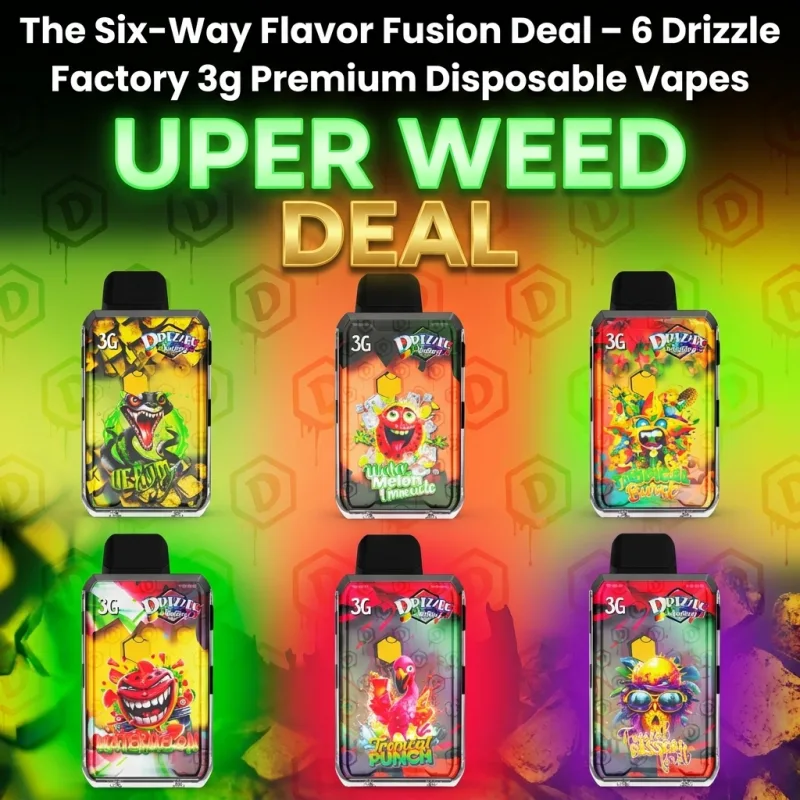 The Six-Way Flavor Fusion Deal – 6 Drizzle Factory 3g Premium Disposable Vapes photo 1