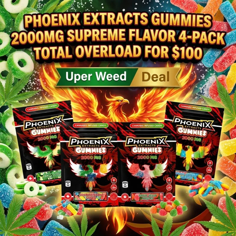 Phoenix Extracts Gummies 2000mg Supreme Flavor 4-Pack Total Overload for $100 photo 1