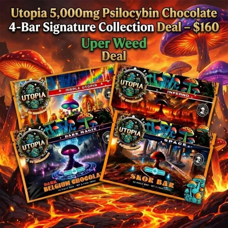 Utopia 5,000mg Psilocybin Chocolate 4-Bar Signature Collection Deal – $160 photo 1