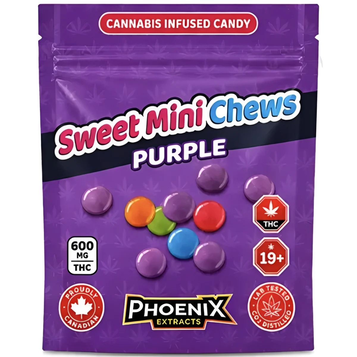 Sweet Mini Chews THC Candies 600 MG - Purple