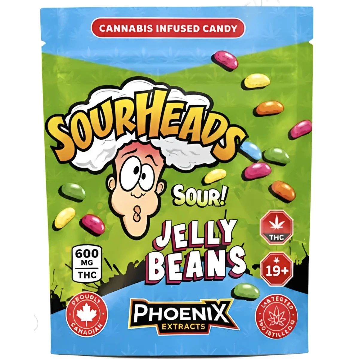 Sourheads THC Candies 600 MG - Jelly Beans