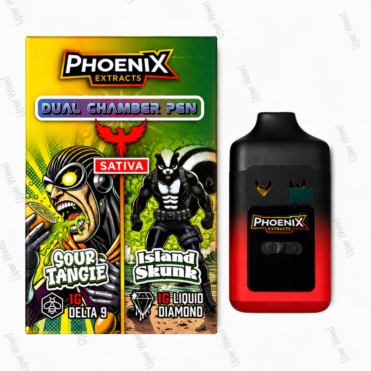 Phoenix 2G Dual Chamber Vape Pen - Sour Tangie & Island Skunk (1G/Chamber) photo 1