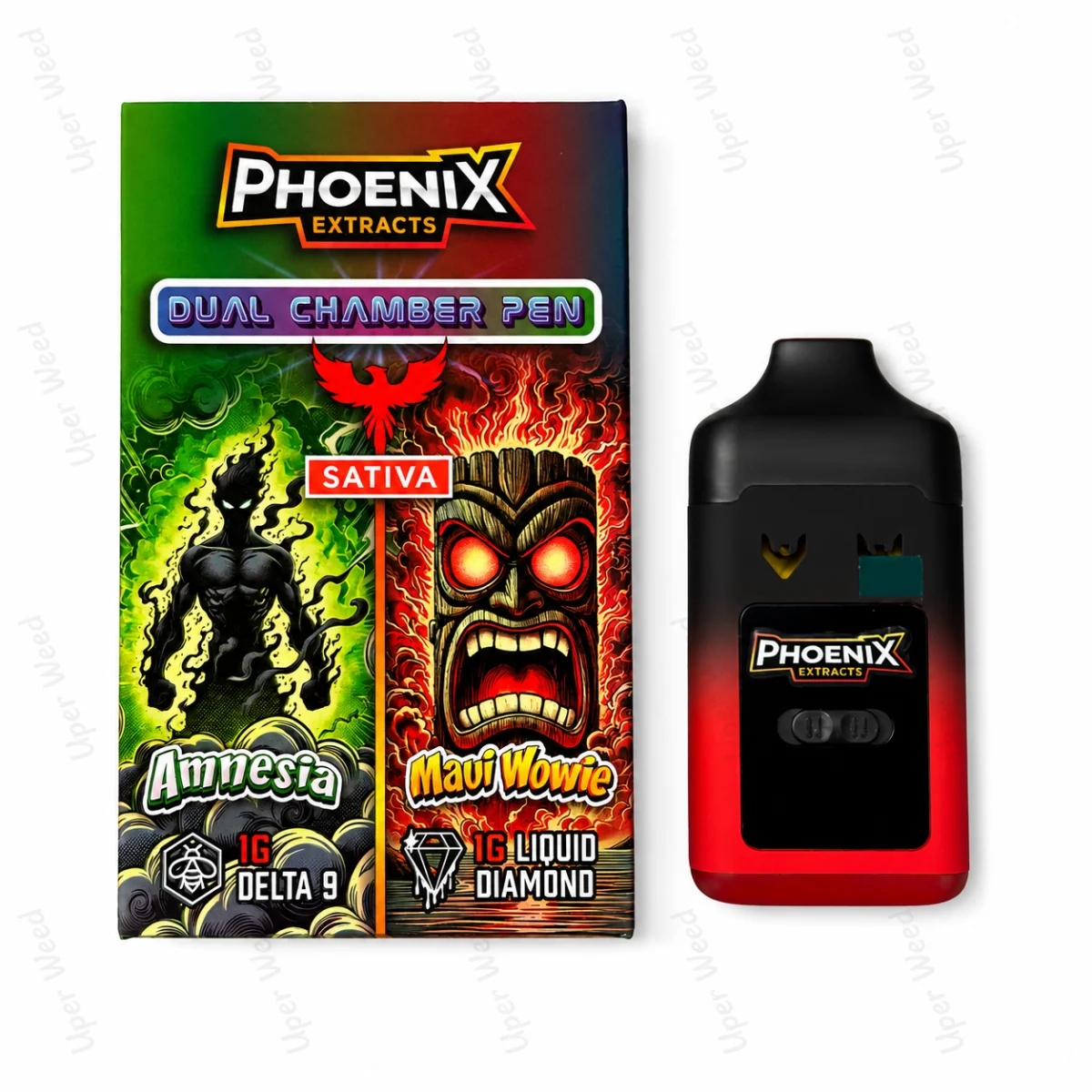 Phoenix 2G Dual Chamber Vape Pen - Amnesia & Maui Wowie (1G/Chamber) photo 1