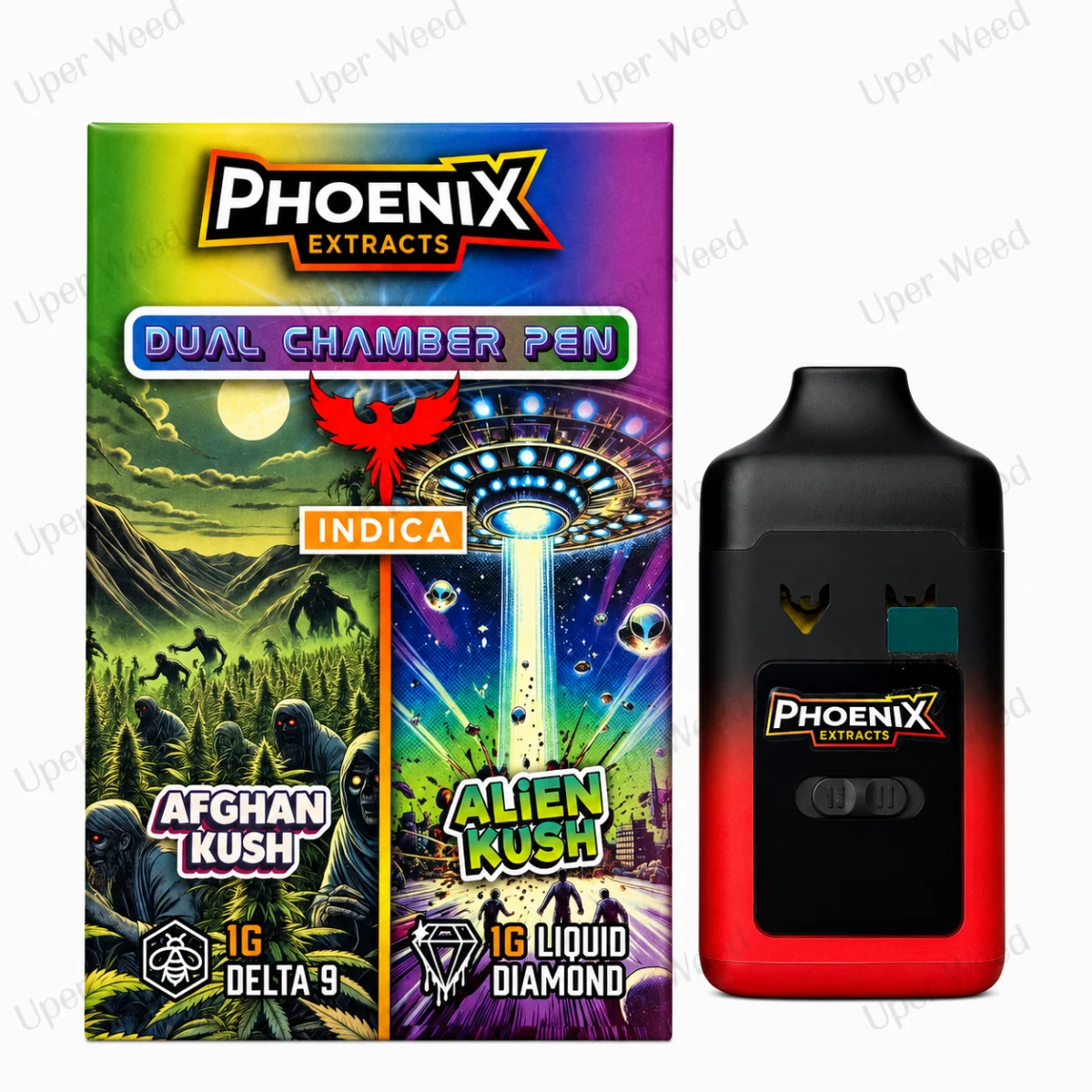 Phoenix 2G Dual Chamber Vape Pen - Afghan Kush & Alien Kush (1G/Chamber) photo 1