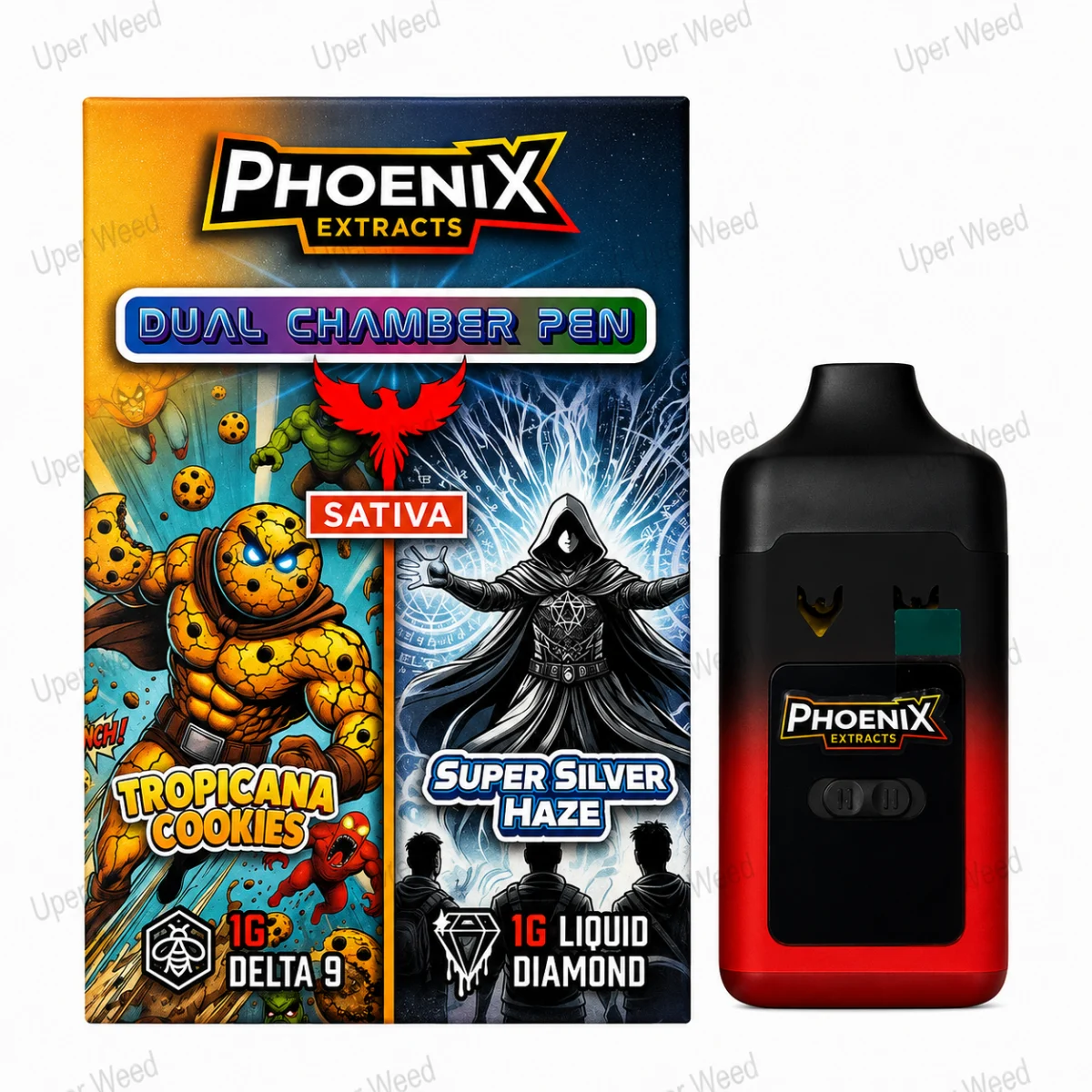 Phoenix 2G Dual Chamber Vape Pen - Tropicana Cookies & Super Silver Haze (1G/Chamber) photo 1