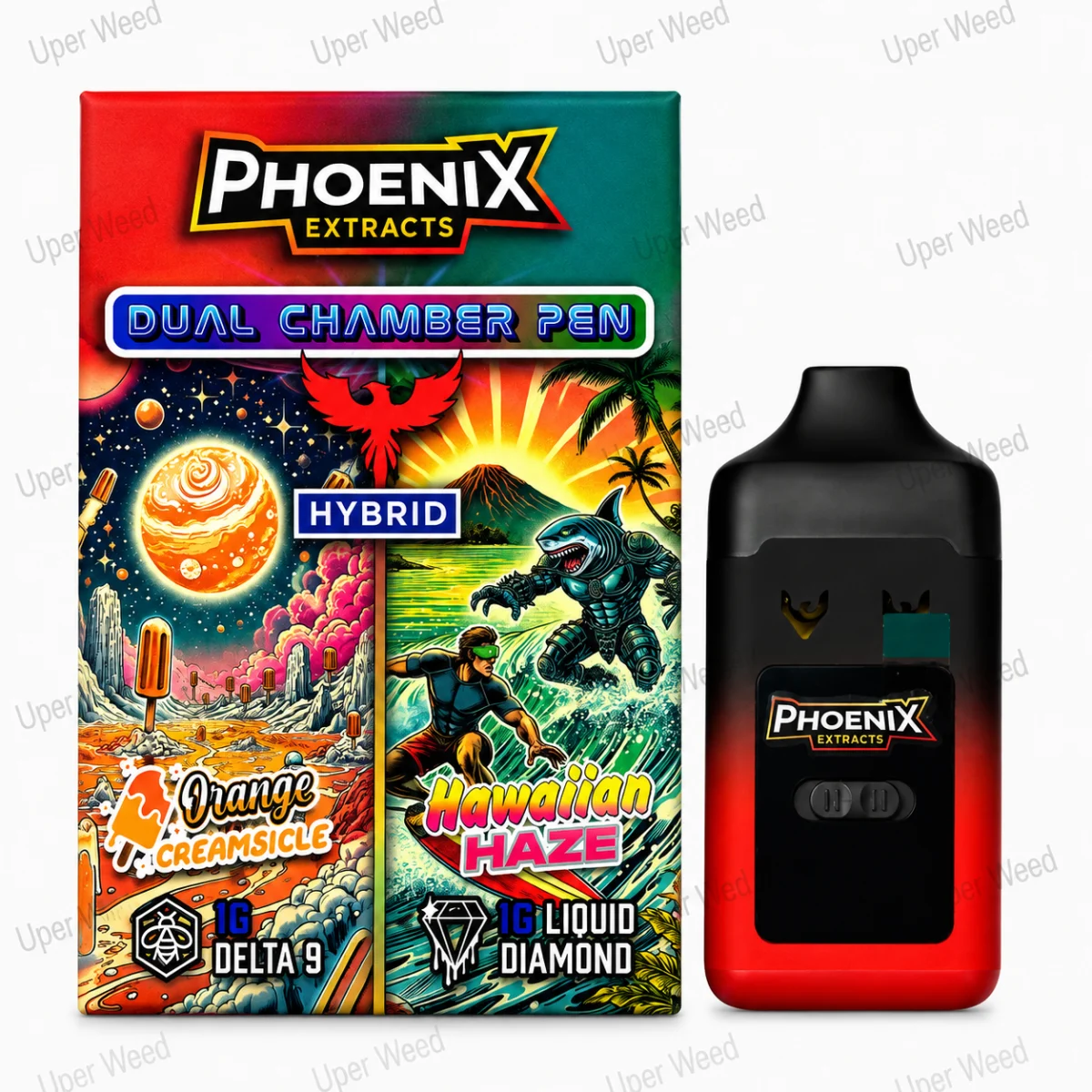 Phoenix 2G Dual Chamber Vape Pen - Orange Creamsicle & Hawaiian Haze (1G/Chamber) photo 1
