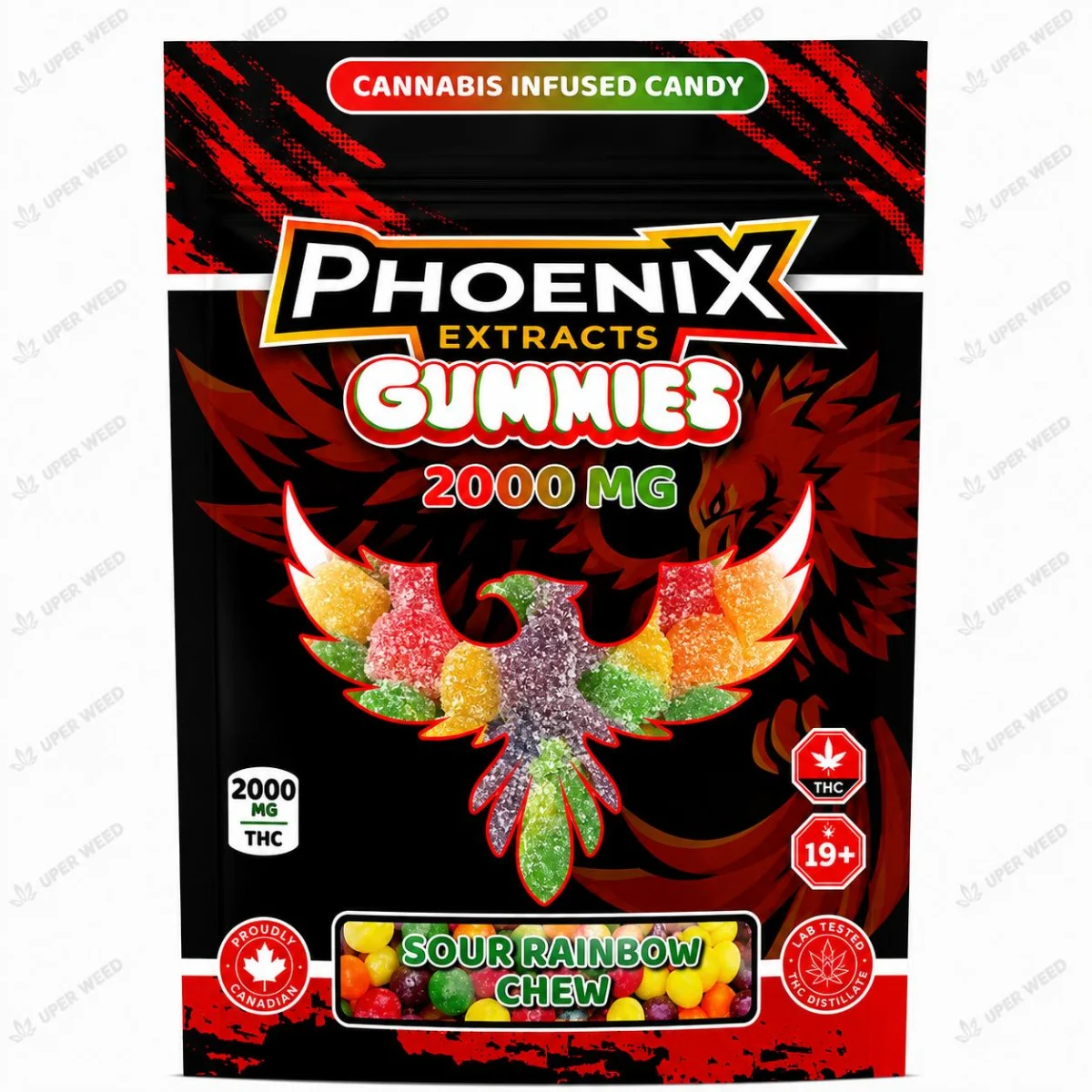 Phoenix Extracts Gummies 2000 MG - Sour Rainbow Chew photo 1