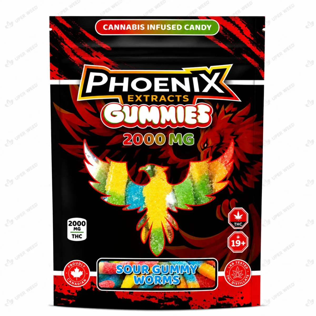 Phoenix Extracts Gummies 2000 MG - Sour Gummy Worms photo 1