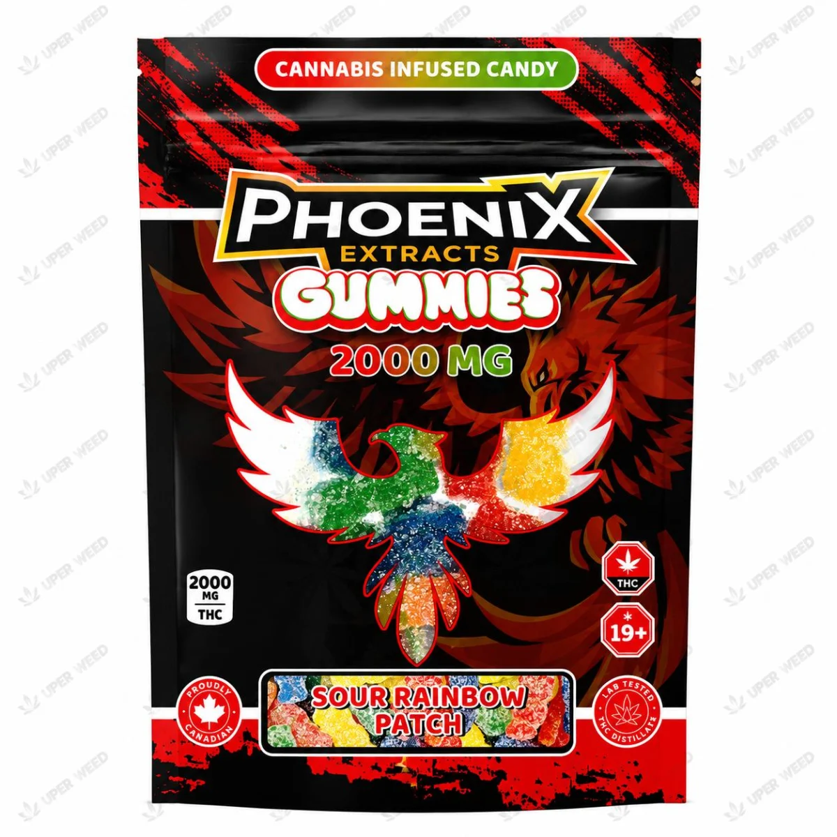 Phoenix Extracts Gummies 2000 MG - Sour Rainbow Patch photo 1