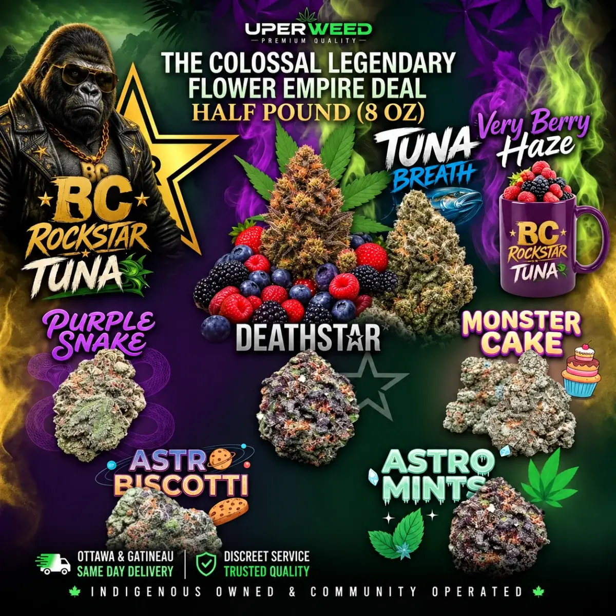 The Colossal Legendary Flower Empire Deal – Half Pound (8 Oz) for $375 photo 1