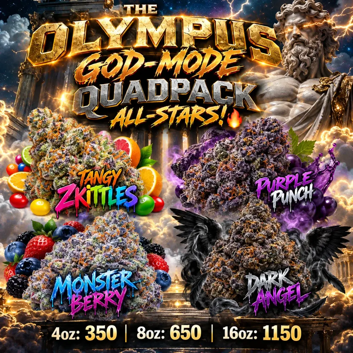 THE OLYMPUS GOD-MODE QUADPACK ALL-STARS! 🔥 [ 4oz: 350 | 8oz: 650 | 16oz: 1150 ] photo 1