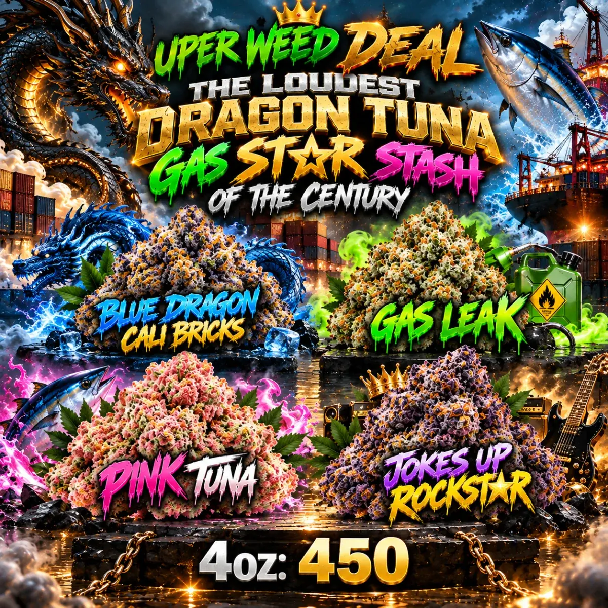 THE LOUDEST DRAGON TUNA GAS-STAR STASH OF THE CENTURY! [ 4oz: 450 ] photo 1